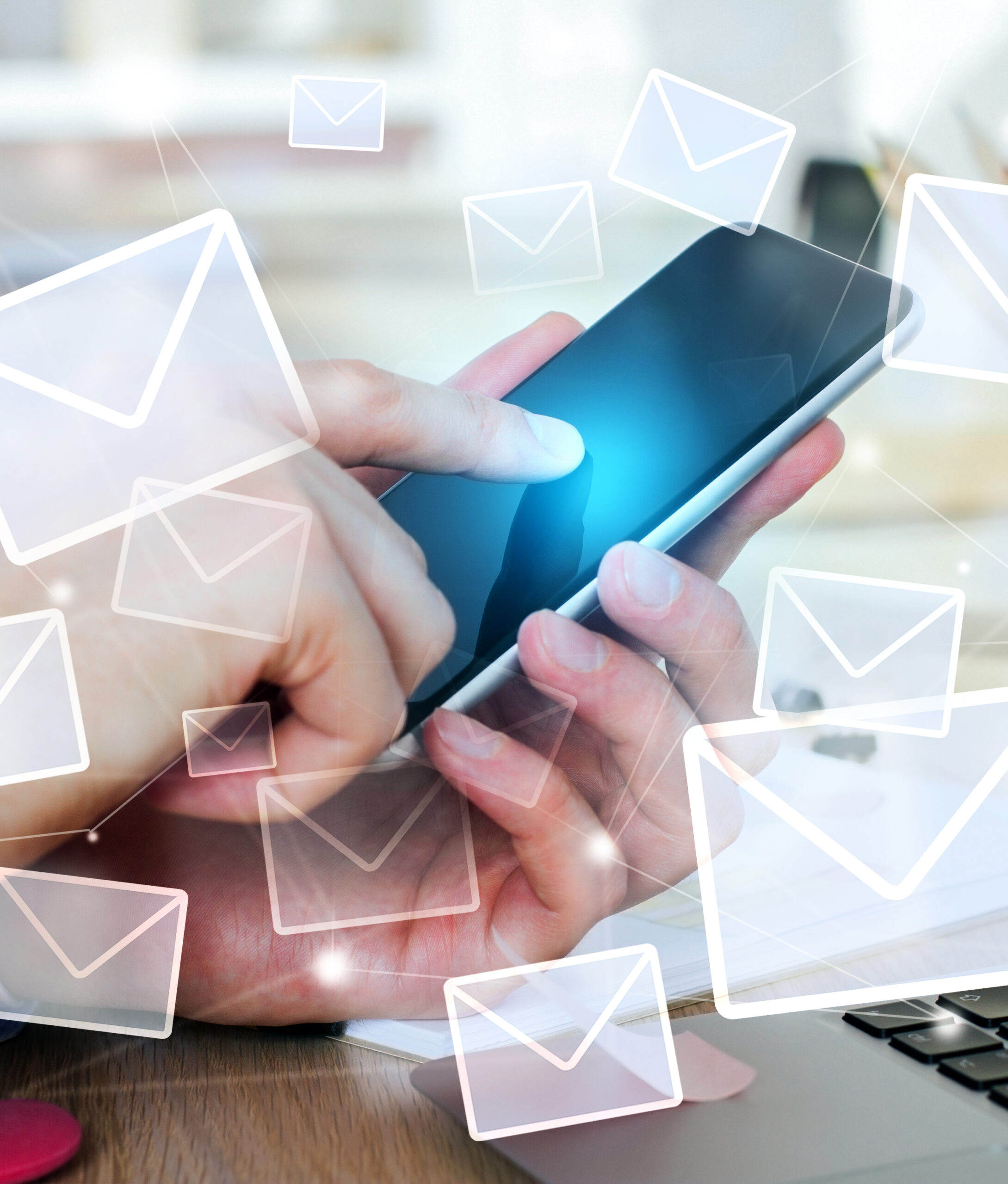 E-mail network concept Athome plateforme en ligne externalisation courrier Net syndic